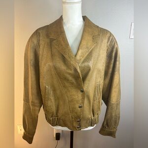Vintage Italian Leather Bomber Jacket Vera Pelle Made in Italy (Florence, 1990)